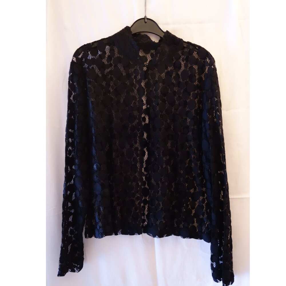 🎄2/$50🎄 Black Lace Button Down Light Day Jacket One Size